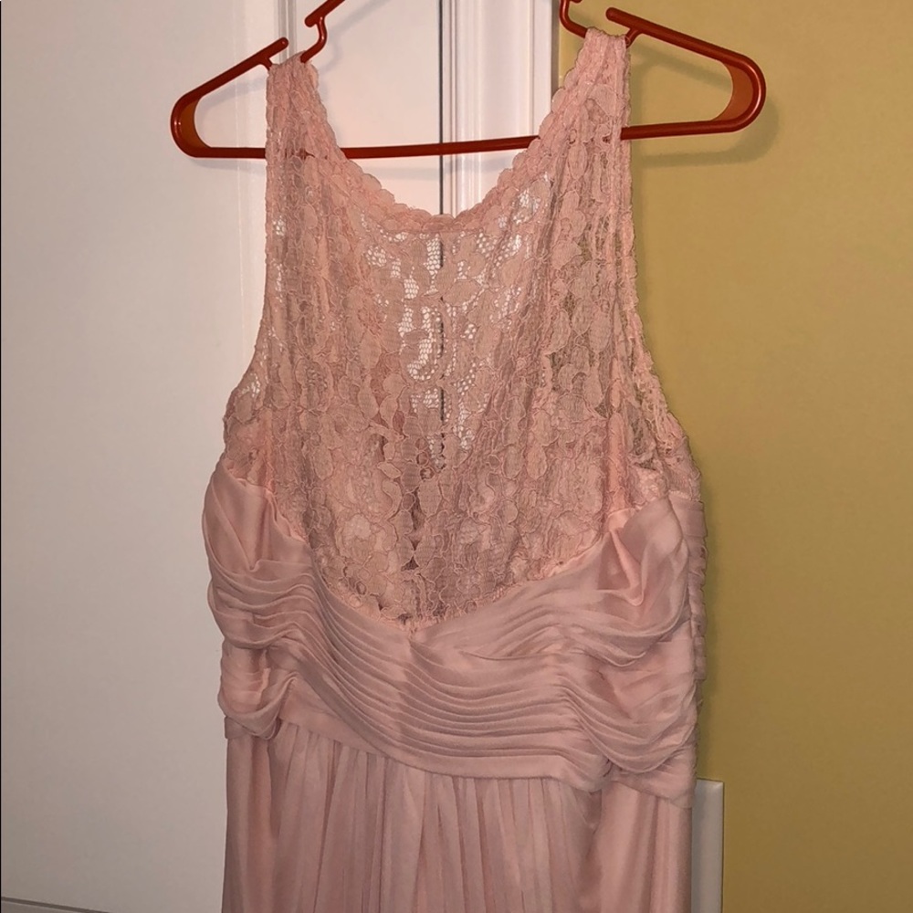 Light pink/rose colored bridesmaid dress